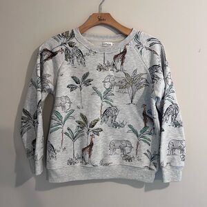 Chloe Banks Women's Safari Print Crew Neck Sweater - Gray